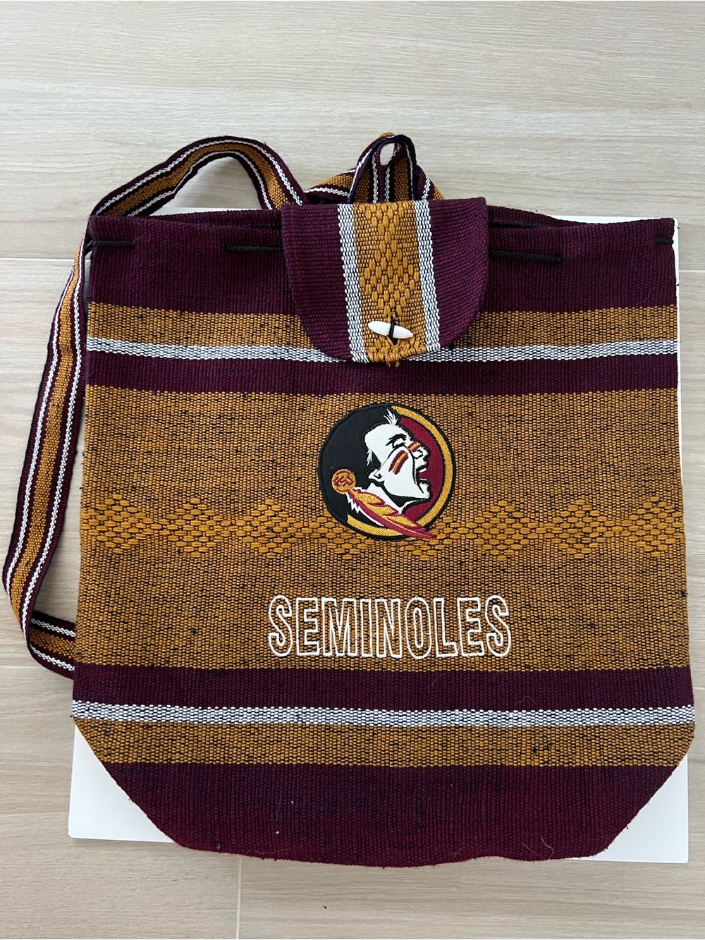 New Vintage Florida State Seminoles FSU  woven back pack